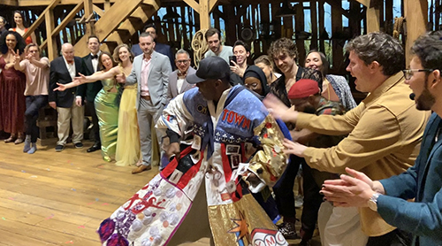 Dwayne Clark blesses the company of 'Shucked'. Photo by David Thorn.
